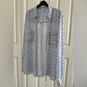 Candie's White and Black Heart Blouse